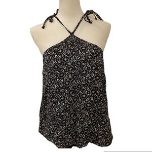 Rebecca Taylor Black & White Floral Spaghetti Strap Top - Size 2